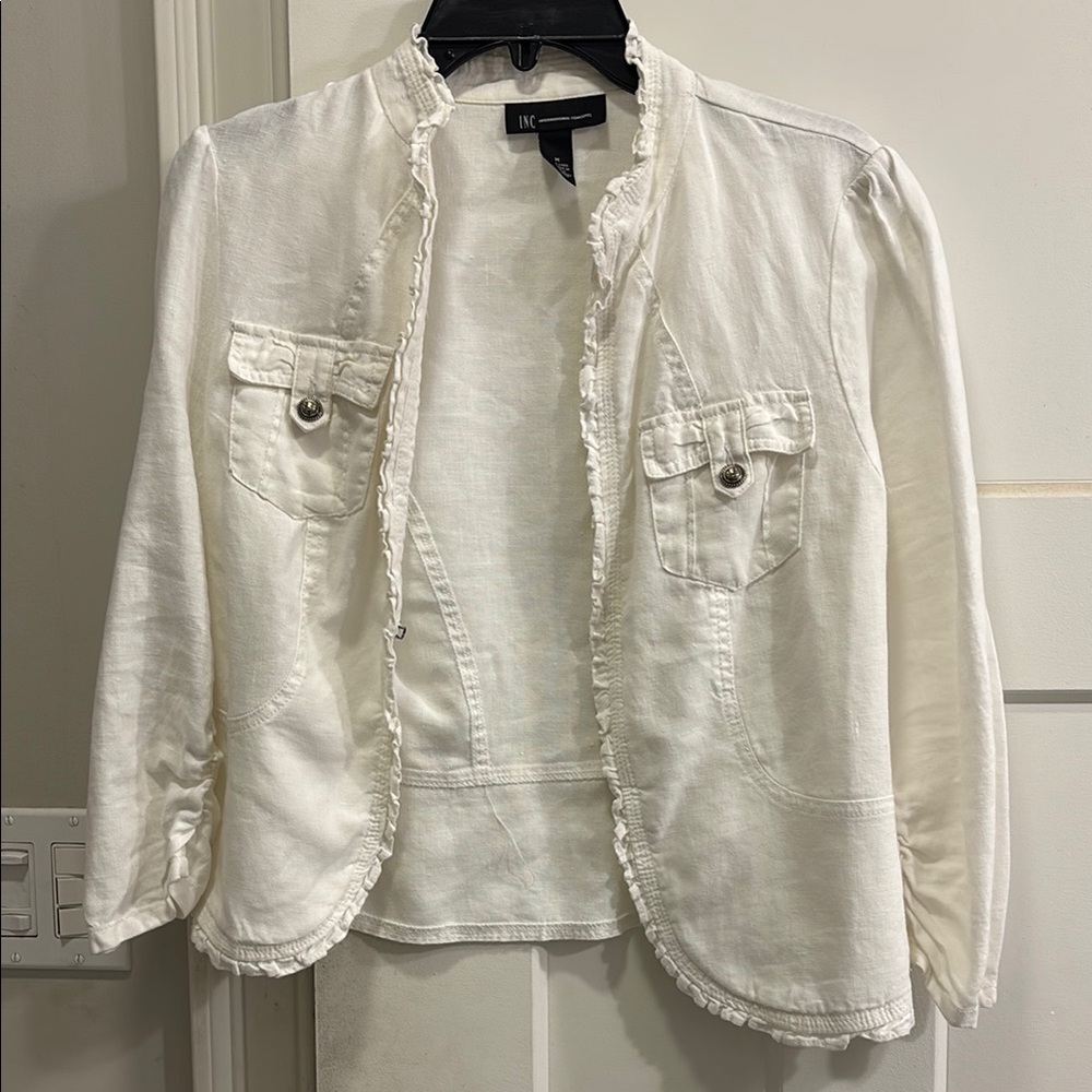 INC International Concepts Women's White Jacket